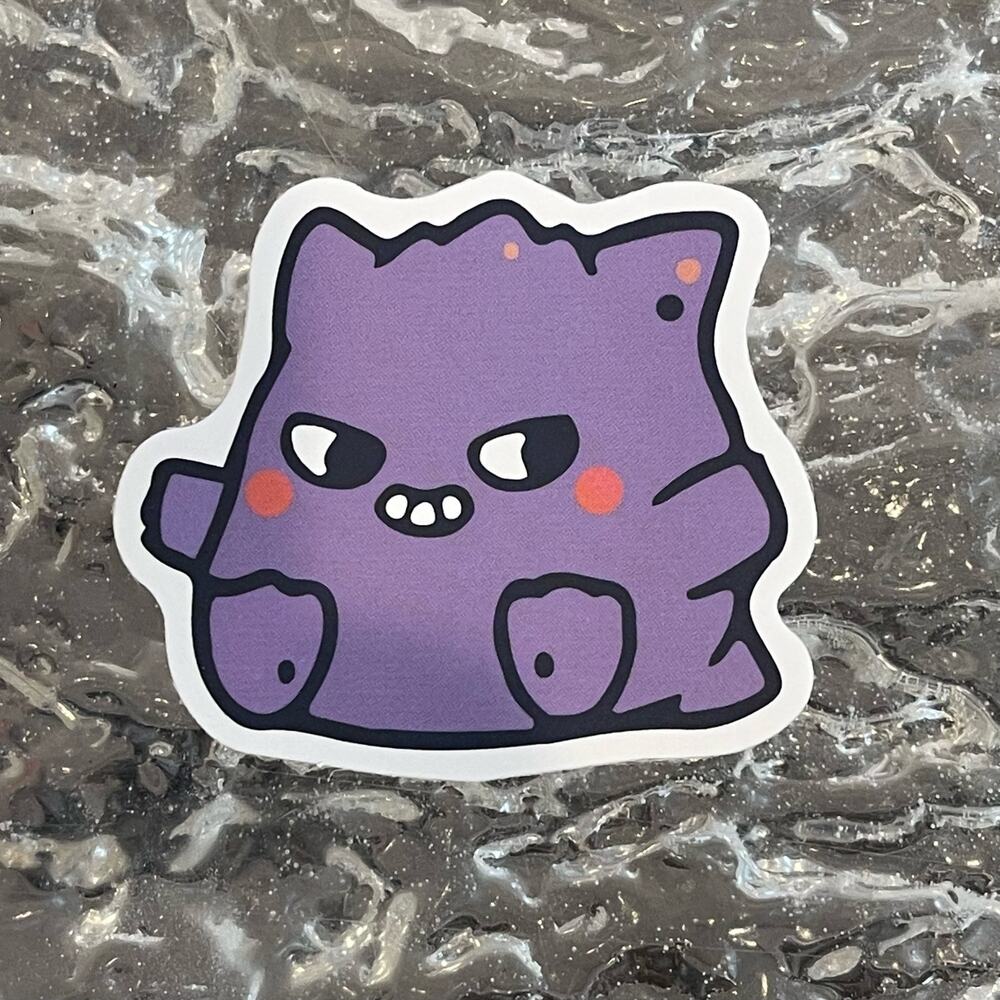 5/$10 Waterproof Vinyl Sticker Pokémon Gengar Chibi
